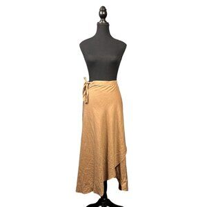 Wilfred Tan Wrap Midi Skirt